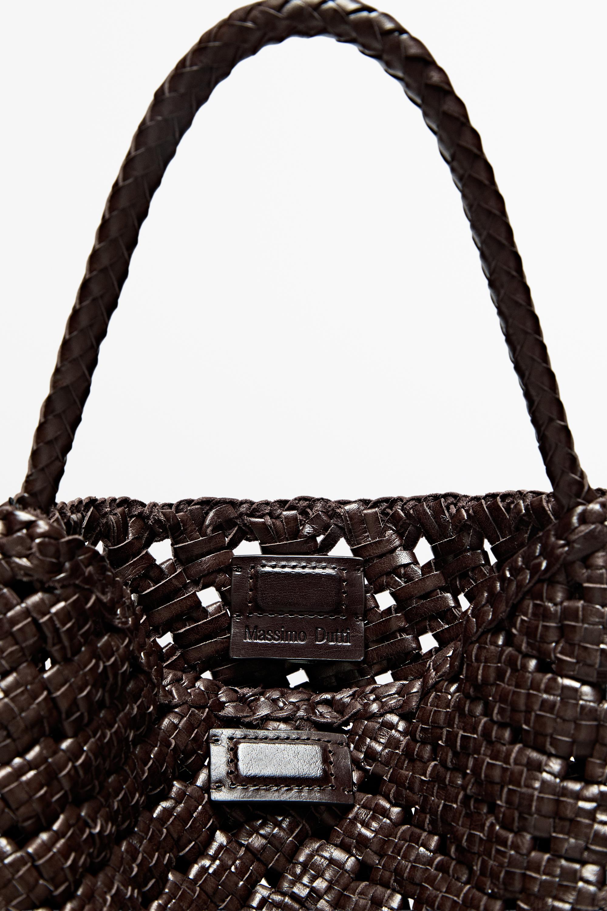 Sac moyen tressé en cuir nappa